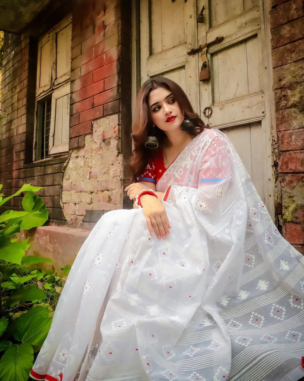 Half Silk Sharee with Blouse Piece